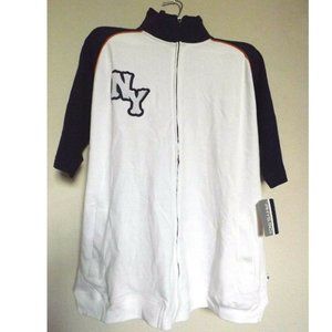 New "NY" Mens Sport Training 2 pc. Set - Jacket & Pants White Size: M